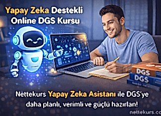 Türkiye’nin İlk Yapay Zeka Destekli Online DGS Kursu Nettekurs yapay zeka destekli online DGS kursu kapak görseli